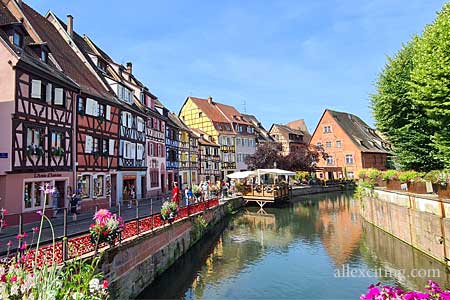 Den maleriske by Colmar i Alsace, Frankrig.